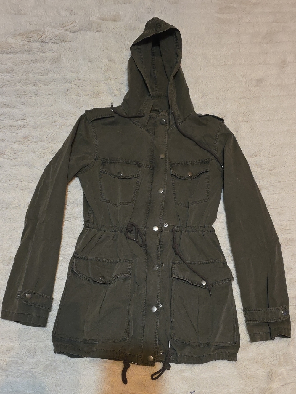 Vintage Apt. 9 Olive Green Hooded Utility Jacket